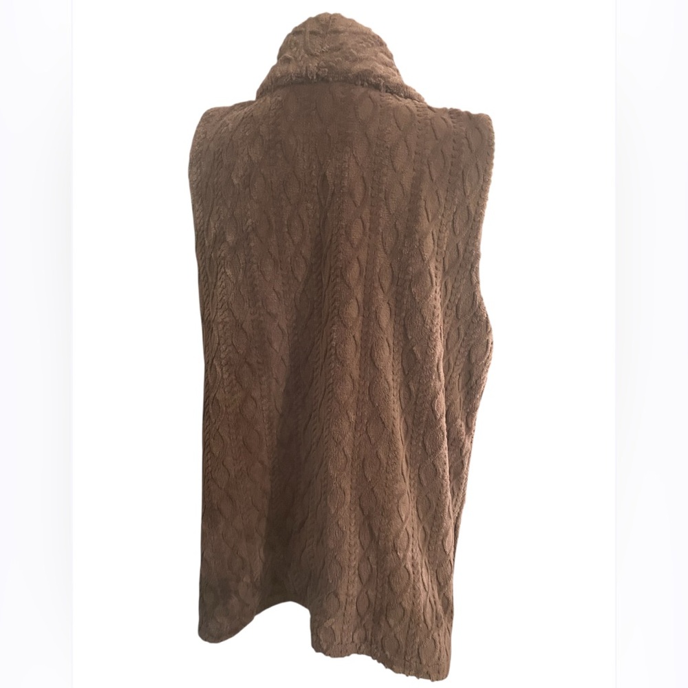 Women’s ANYBODY Chocolate Brown Suede Velvety Vest Size Large - Picture 2 of 9